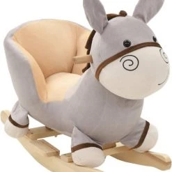 VidaXL Hobbeldier Aap Met Rugleuning 60x32x55 Cm Pluche Grijs