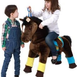 PonyCycle Luxe Speelgoed - Rijpaard Donkerbruin Groot K45 -Babygyms || hobbelfiguren || vormenstoven Winkel 550x656 2