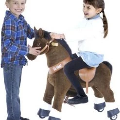 PonyCycle Donkerbruin Met Witte Bles, Groot - Ux421‎‎ -Babygyms || hobbelfiguren || vormenstoven Winkel 550x656