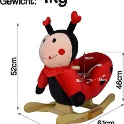 Infantastic GoodVibes - Hobbelpaard Voor Baby En Kind - Schommel Lieveheersbeest - Stevige Constructie - Knuffelzacht Met Geluidseffecten - Rood/Zwart Lieveheersbeestje -Babygyms || hobbelfiguren || vormenstoven Winkel 550x662 2