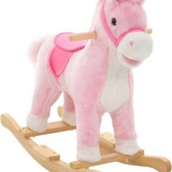 VidaXL Hobbeldier Paard 65x32x58 Cm Pluche Roze