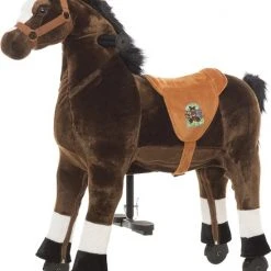 Animal Riding Paard Amadeus Small Bruin - Rijdend Paardenspeelgoed - Paardenspeelgoed - Zadelhoogte 56 CM - Verstelbaar Pedaal In 3 Standen - Afneembaar Zadel.