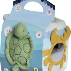 Tikiri: ACTIVITEITENKUBUS Oceaan 14x14x14cm, In Biologisch Katoen, Met Hangkaart, 0+ -Babygyms || hobbelfiguren || vormenstoven Winkel 550x679 1