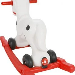 Pilsan Hobbelpaard Wit En Rood Met Afneembaar Onderstel En Muziek -Babygyms || hobbelfiguren || vormenstoven Winkel 550x684