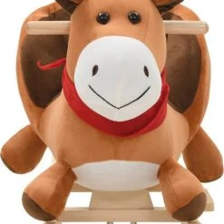 VidaXL Hobbeldier Paard Met Rugleuning 60x32x50 Cm Pluche Bruin -Babygyms || hobbelfiguren || vormenstoven Winkel 550x704 9