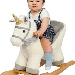 Freeplay Apollo Hobbeldier - Hobbelpaard - Unicorn Beige-Grijs -Babygyms || hobbelfiguren || vormenstoven Winkel 550x710 1