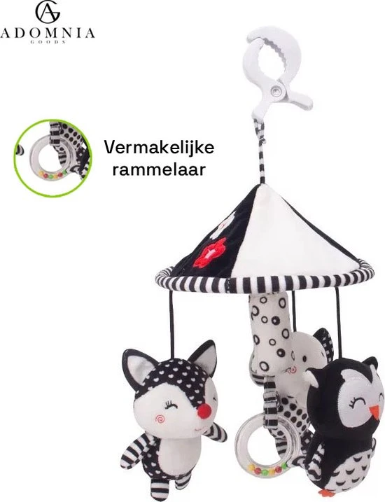 AdomniaGoods - Baby Mobiel - Baby Spiraal - Baby Speelgoed - Box Speelgoed - Babygym - Maxi Cosi Speeltje - Zwart/wit 9 AdomniaGoods - Baby Mobiel - Baby Spiraal - Baby Speelgoed - Box Speelgoed - Babygym - Maxi Cosi Speeltje - Zwart/wit - Afbeelding 9