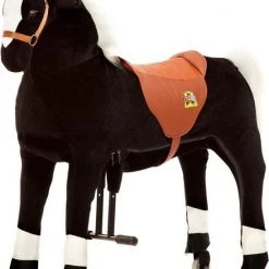 Animal Riding Paard Maharadscha Zwart X-Large - Rijdend Paardenspeelgoed - Paardenspeelgoed - Zadelhoogte 78 CM- Verstelbaar Pedaal 3 Standen - Afneembaar Zadel