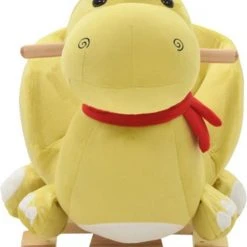 VidaXL Hobbeldier Draak Met Rugleuning 60x32x53 Cm Pluche Limegroen -Babygyms || hobbelfiguren || vormenstoven Winkel 550x782