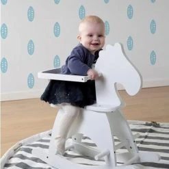 Childhome CHILDWOOD - SCHOMMELPAARD WIT + BEUGEL -Babygyms || hobbelfiguren || vormenstoven Winkel 550x823 19