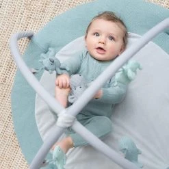 Baby's Only Rond Baby Speelkleed Met Boog - Baby Gym - Playmat - Speelmat - Stonegreen/Mint/Wit - 87 Cm - Gebreide Figuurtjes -Babygyms || hobbelfiguren || vormenstoven Winkel 550x823 6