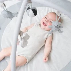 Baby's Only Rond Baby Speelkleed Met Boog - Baby Gym - Playmat - Speelmat - Zilvergrijs/Grijs/Wit - 87 Cm - Gebreide Figuurtjes -Babygyms || hobbelfiguren || vormenstoven Winkel 550x824 12